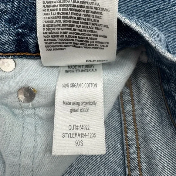 AGOLDE 90's Pinch Waist High Rise Straight Jeans in Navigate Size 24 Button Fly - Picture 15 of 16